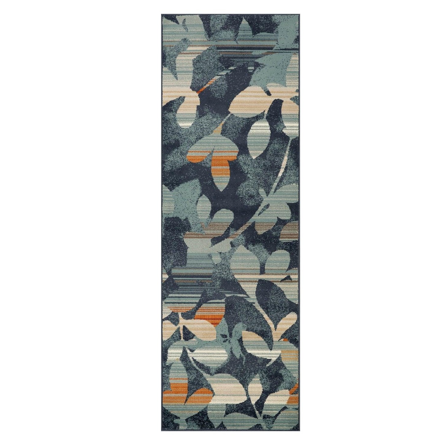 Superior Mahonia Leaf and Vine Indoor Area Rug or Runner  - Blue