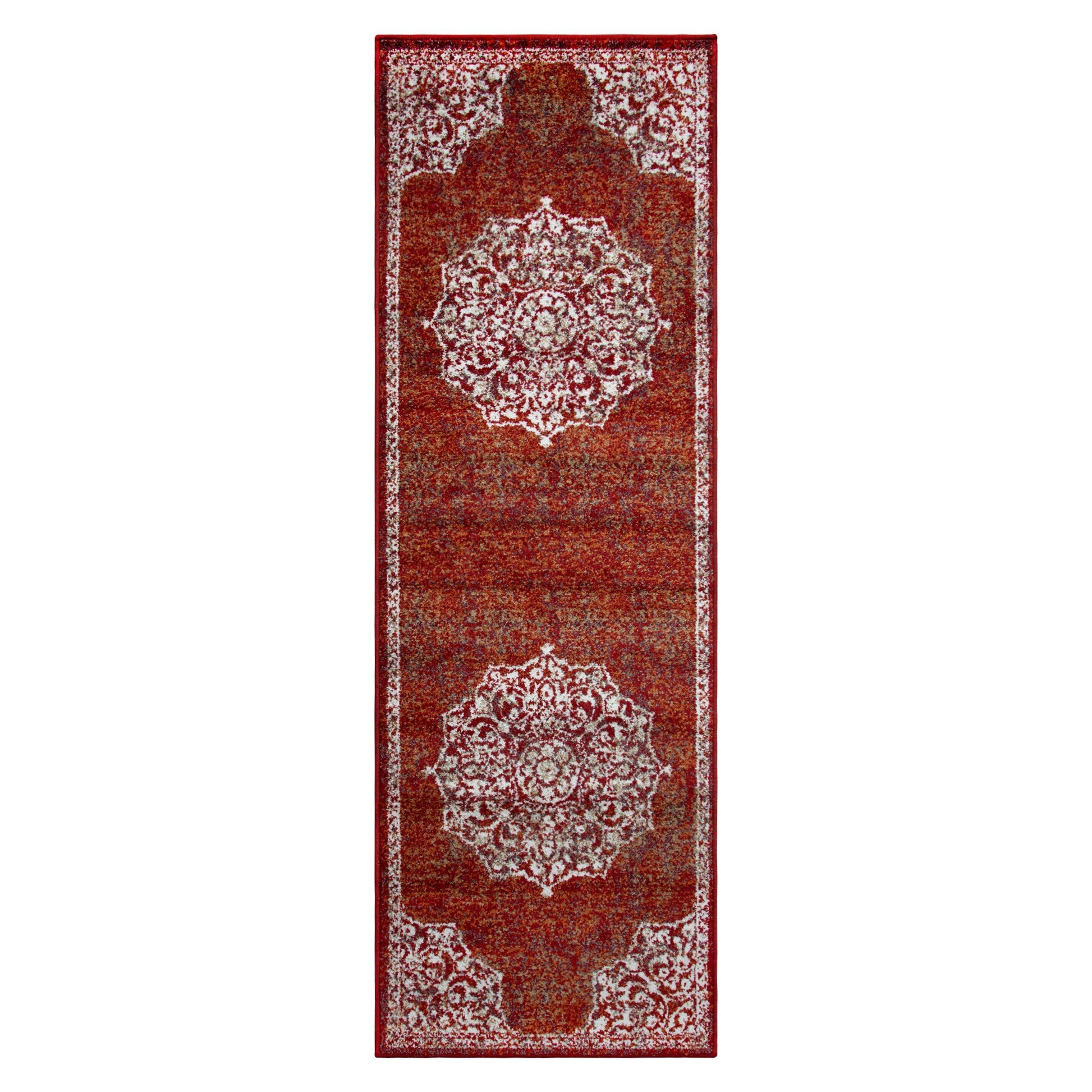 Superior Oriental Medallion Oxidized Area Rug - Maroon