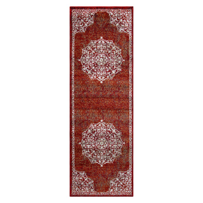 Superior Oriental Medallion Oxidized Area Rug - Maroon