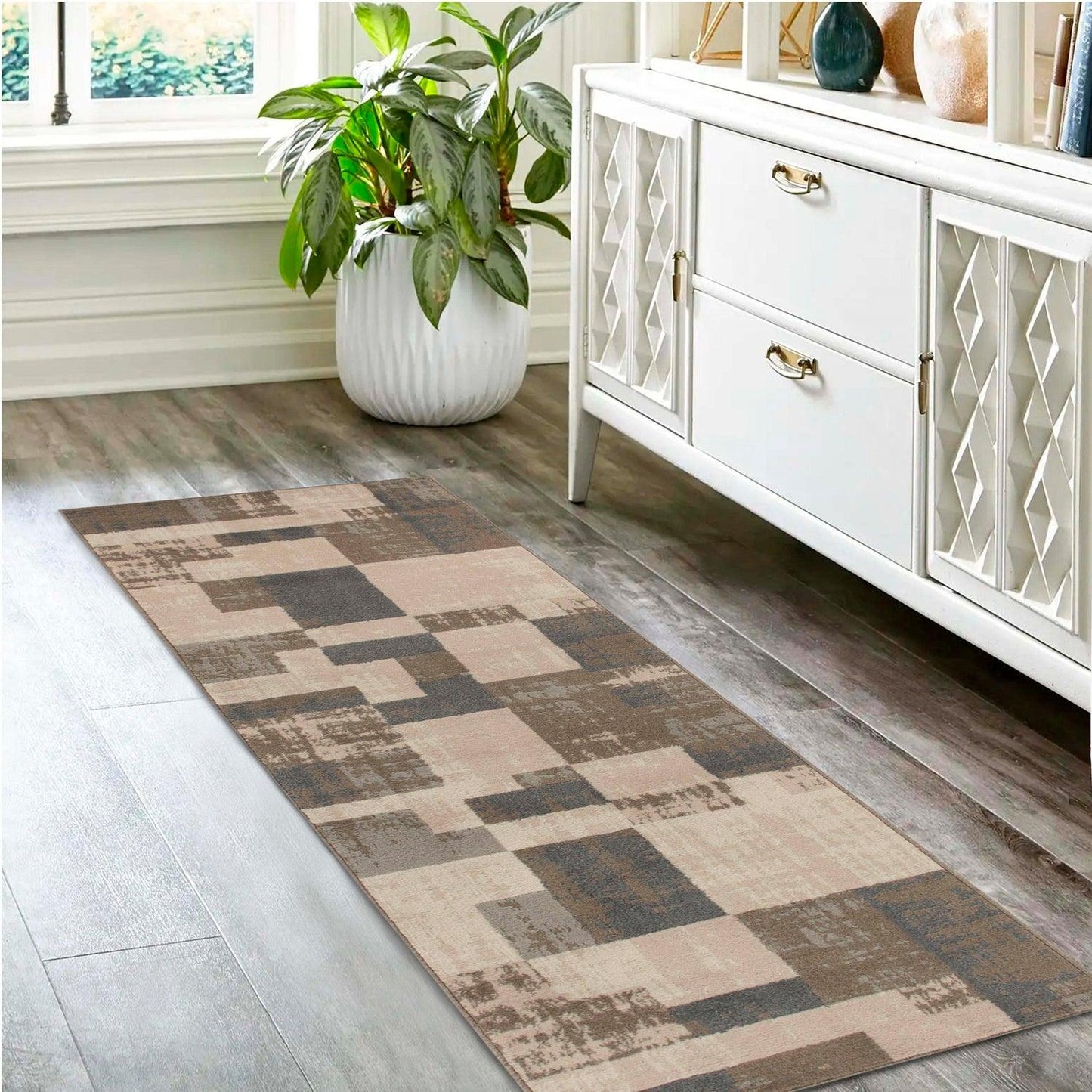 Superior Merewood Modern Distressed Abstract Geometric Indoor Area Rug