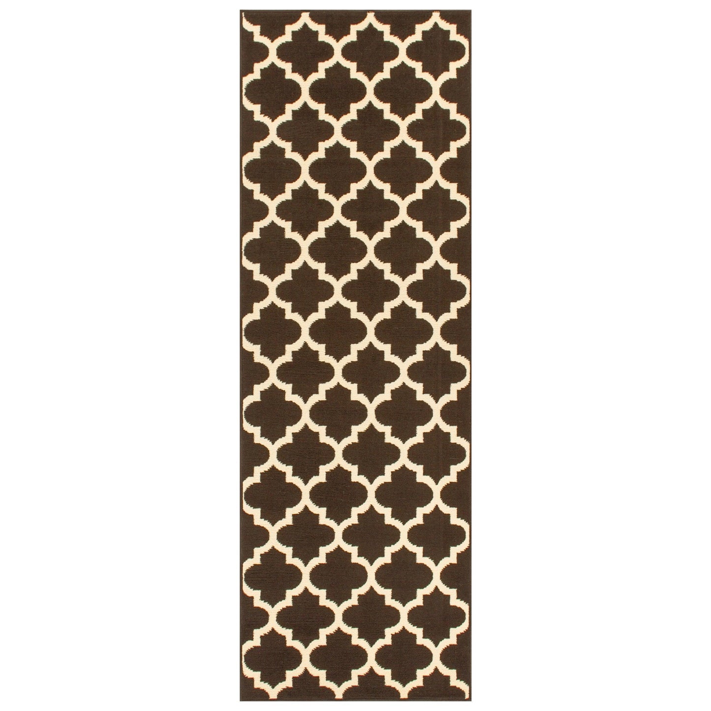  Superior Modern Quatrefoil Geometric Lattice Indoor Area Rug - Coffee