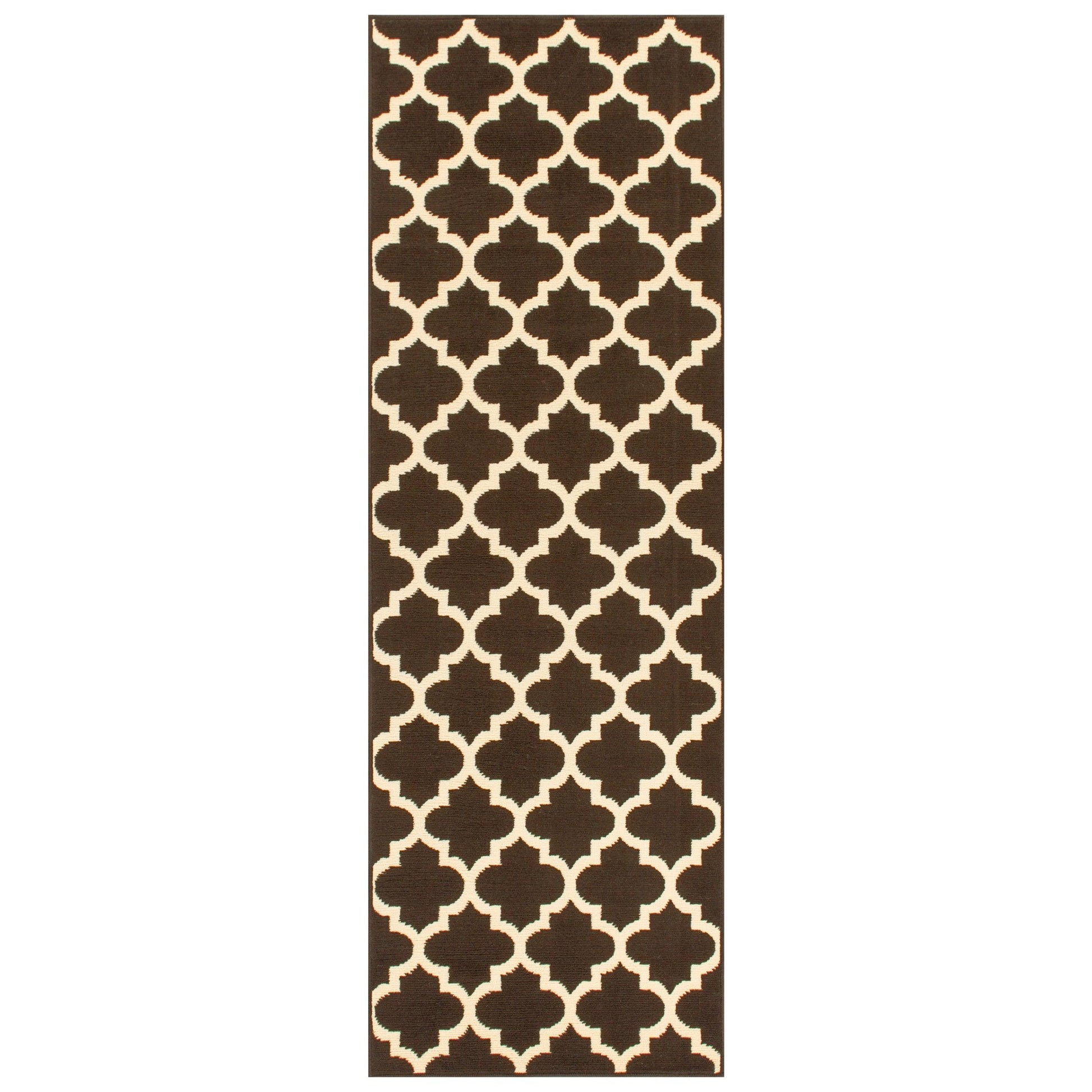  Superior Modern Quatrefoil Geometric Lattice Indoor Area Rug - Coffee