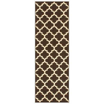 Superior Modern Quatrefoil Geometric Lattice Indoor Area Rug - Coffee