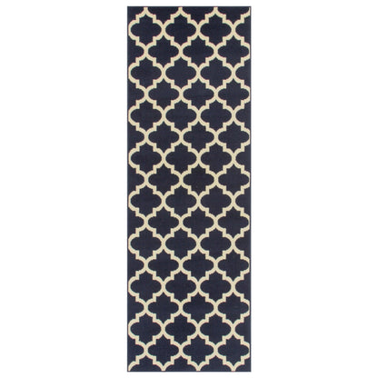 Superior Modern Quatrefoil Geometric Lattice Indoor Area Rug - Midnight Blue