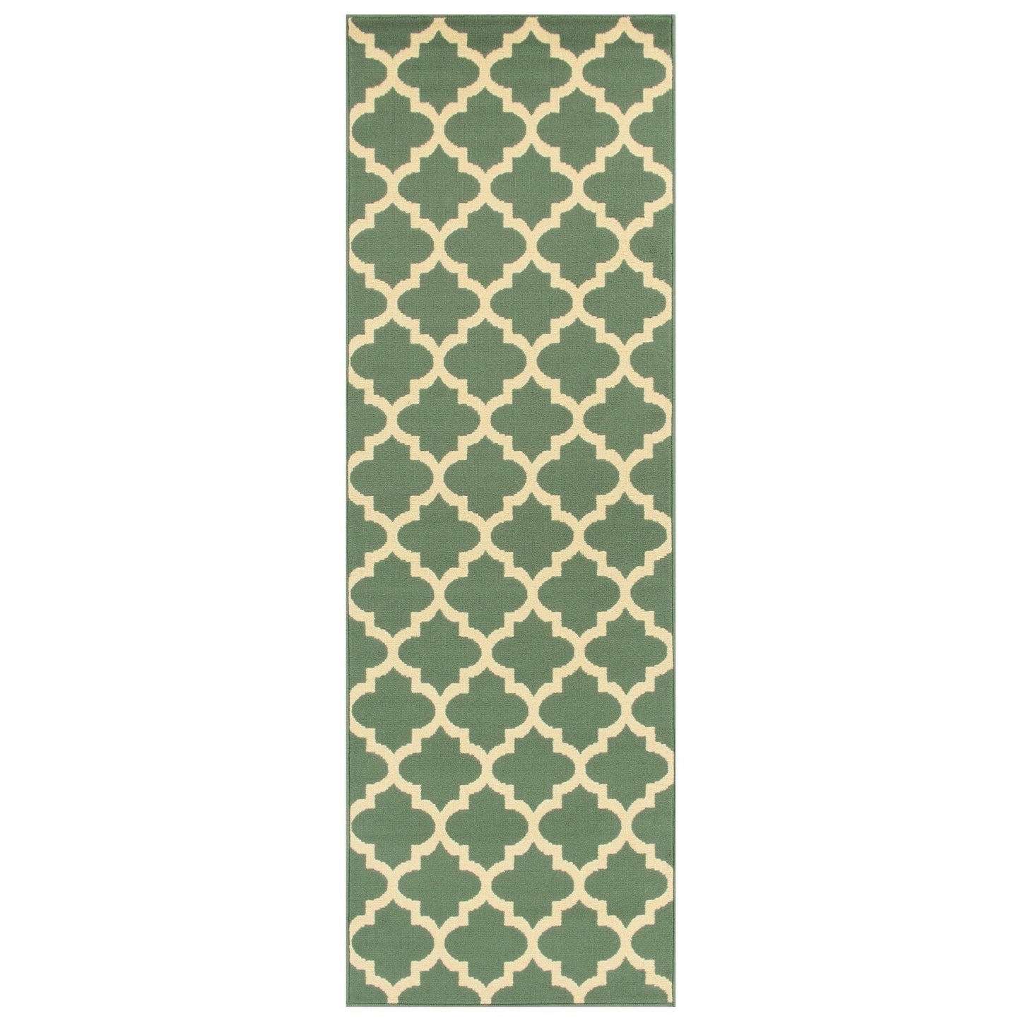  Superior Modern Quatrefoil Geometric Lattice Indoor Area Rug - Teal