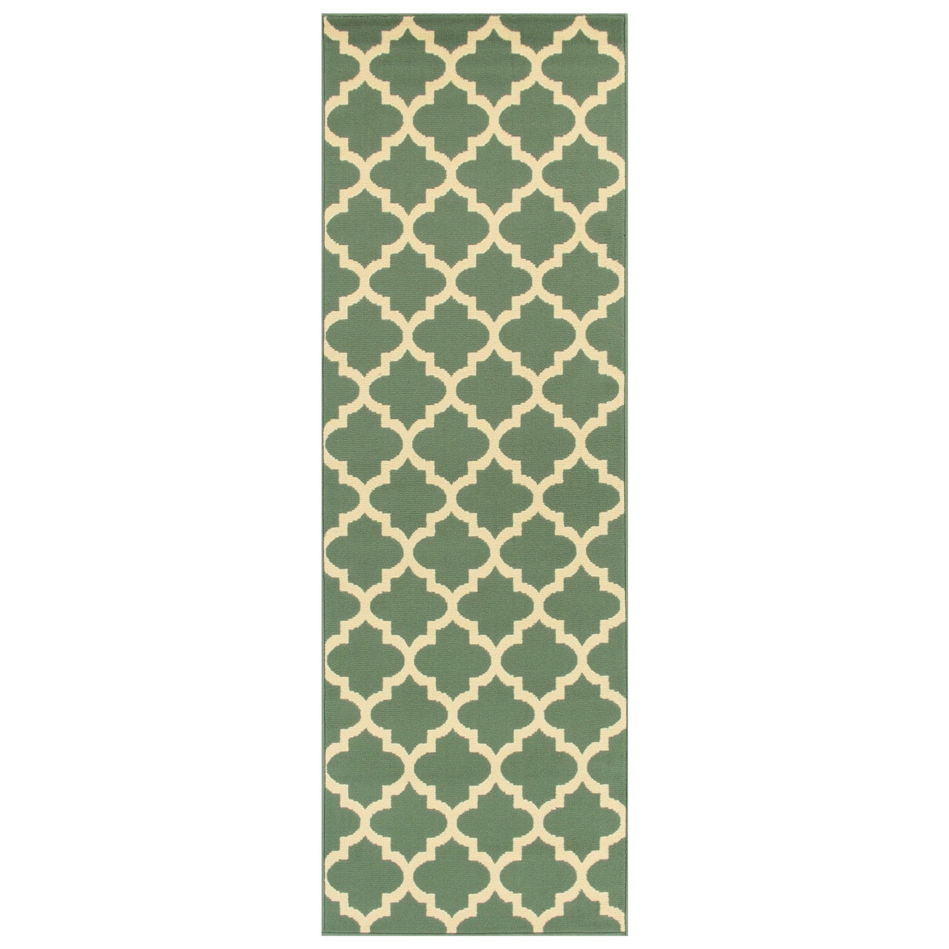  Superior Modern Quatrefoil Geometric Lattice Indoor Area Rug - Teal