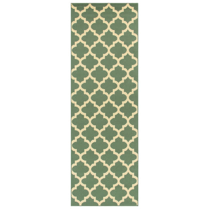  Superior Modern Quatrefoil Geometric Lattice Indoor Area Rug - Teal