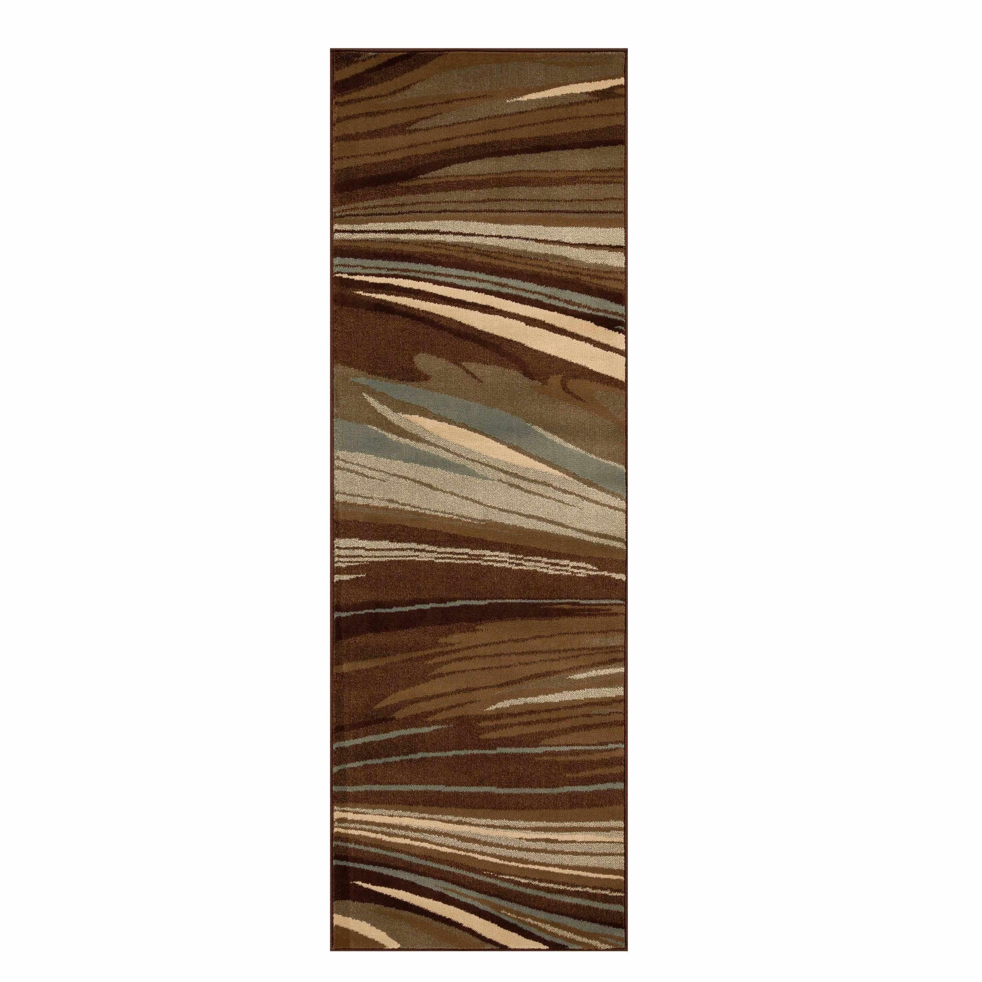 Ondes Abstract Power-Loomed Indoor Area Rug or Runner Rug - Taupe