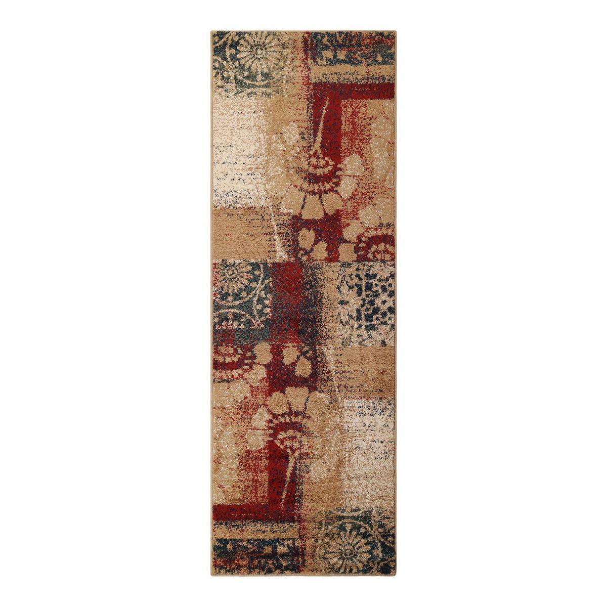 Superior Patchwork Transitional Geometric Floral Medallion Indoor Area or Runner Rug - Multi-Color