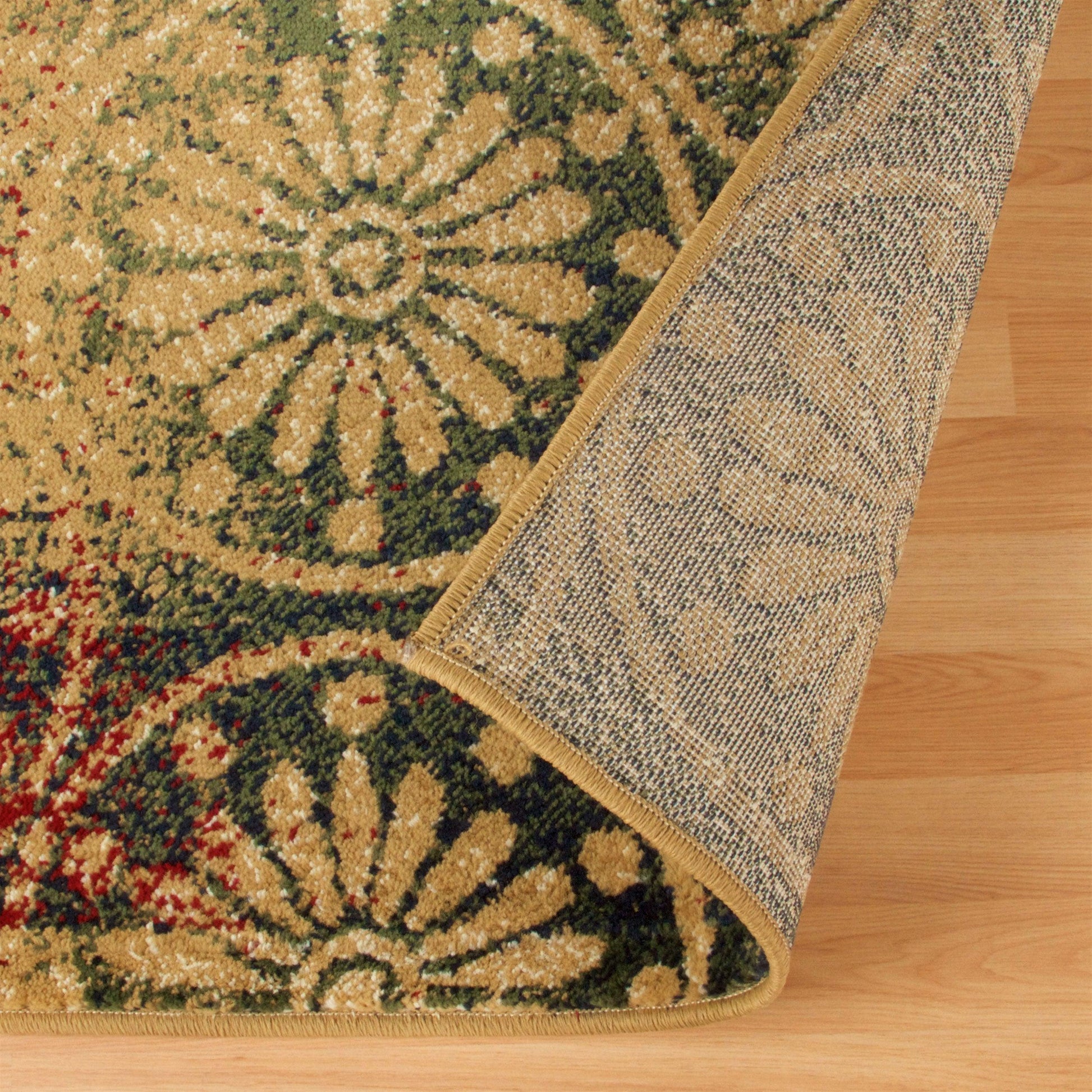 Superior Patchwork Transitional Geometric Floral Medallion Indoor Area or Runner Rug - Multi-Color