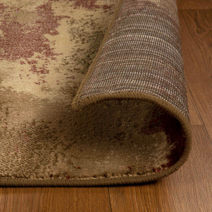 Eclectic Multi-Tone Abstract Rug or Runner - Maroon