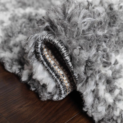  Superior Geometric Bohemian Indoor Plush Shag Area Rug - Cream-Black