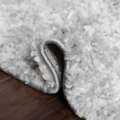  Superior Geometric Bohemian Indoor Plush Shag Area Rug - Cream-Grey