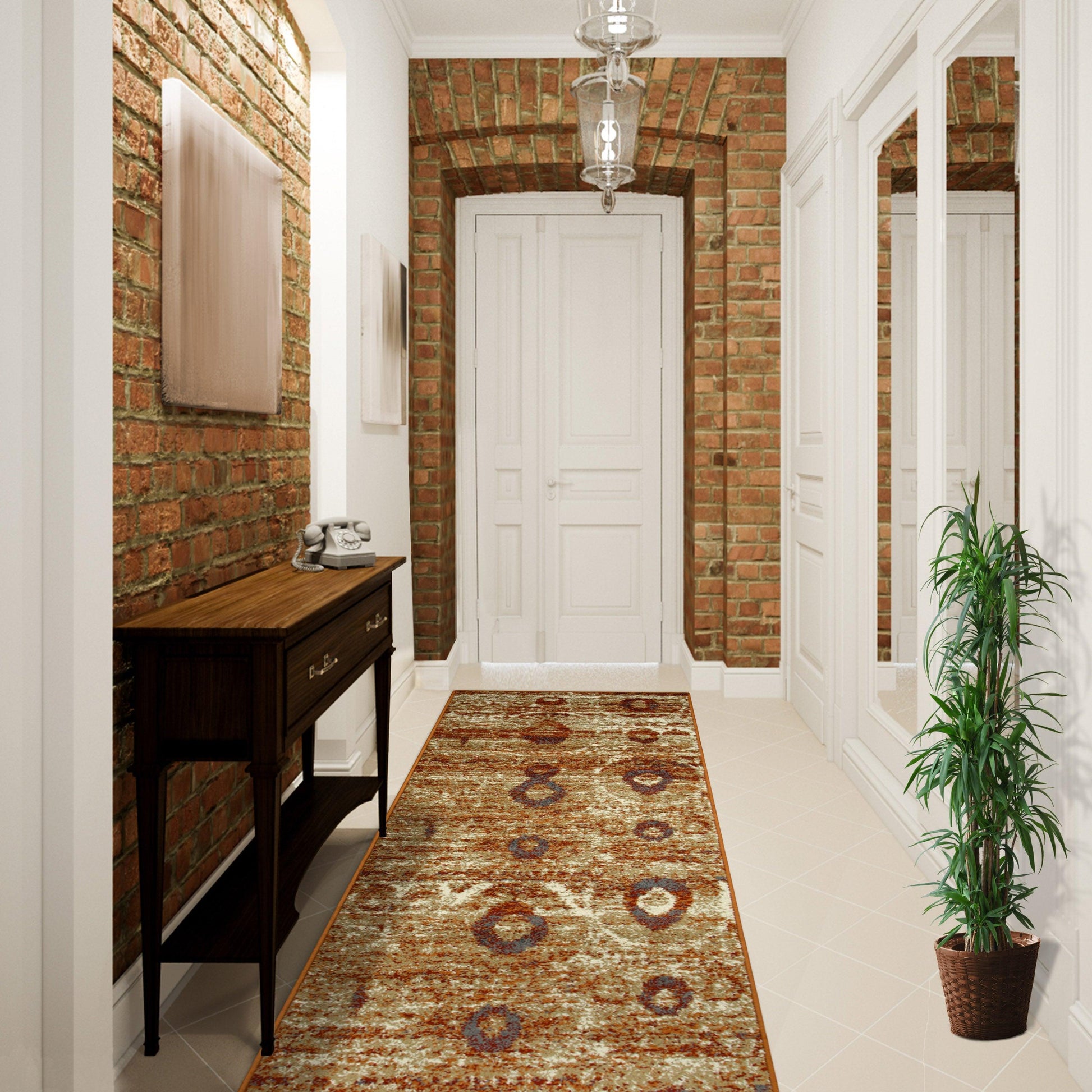  Superior Rosemont Modern Geometric Abstract Indoor Area Rug - Rust