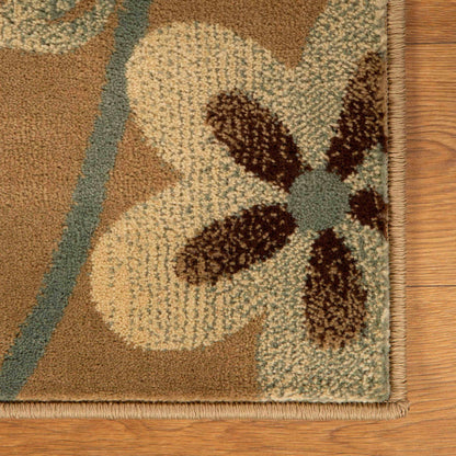 Rosette Medallion Geometric Power-Loomed Indoor Area Rug or Runner - Taupe