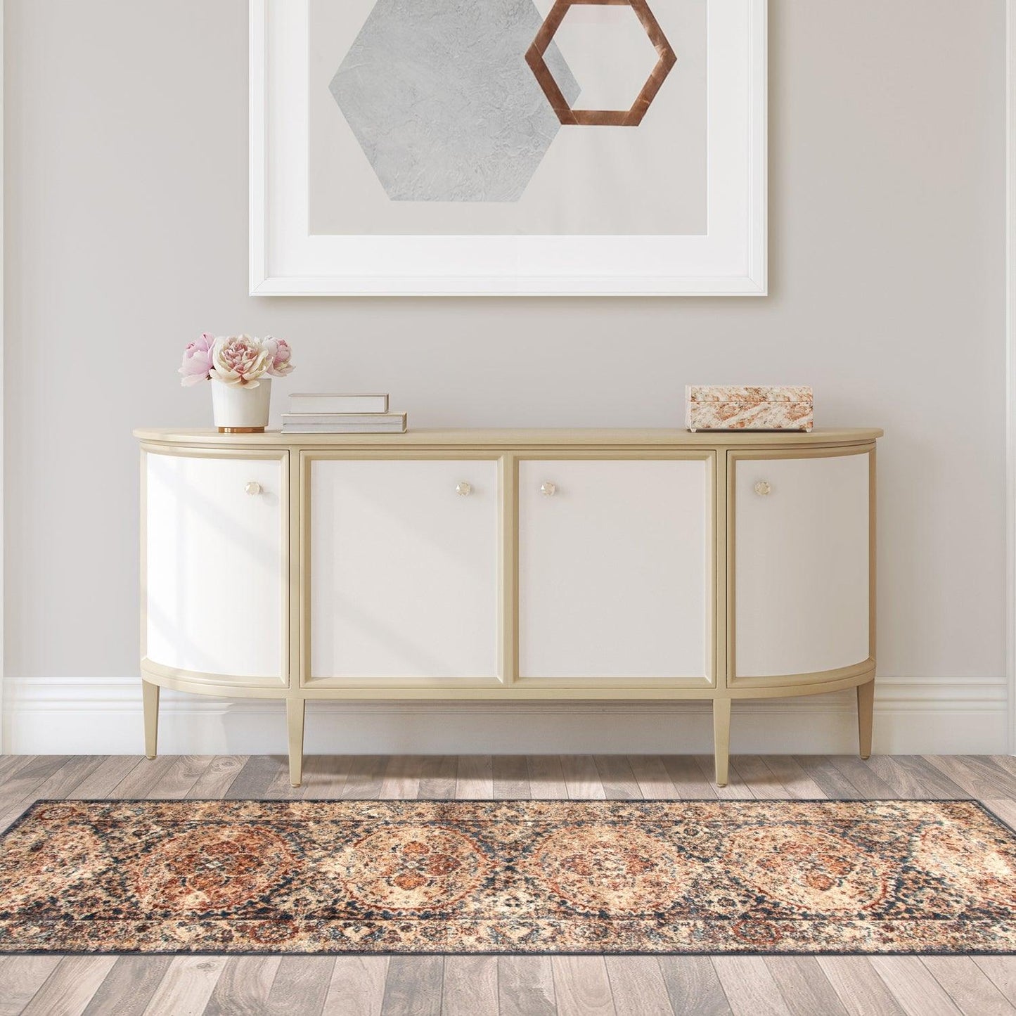  Superior Sibylla Vintage Persian Floral Medallion Indoor Area Rug