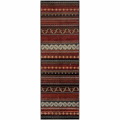 Superior Twilight Southwestern Navajo Inspired Area Rug - Maroon