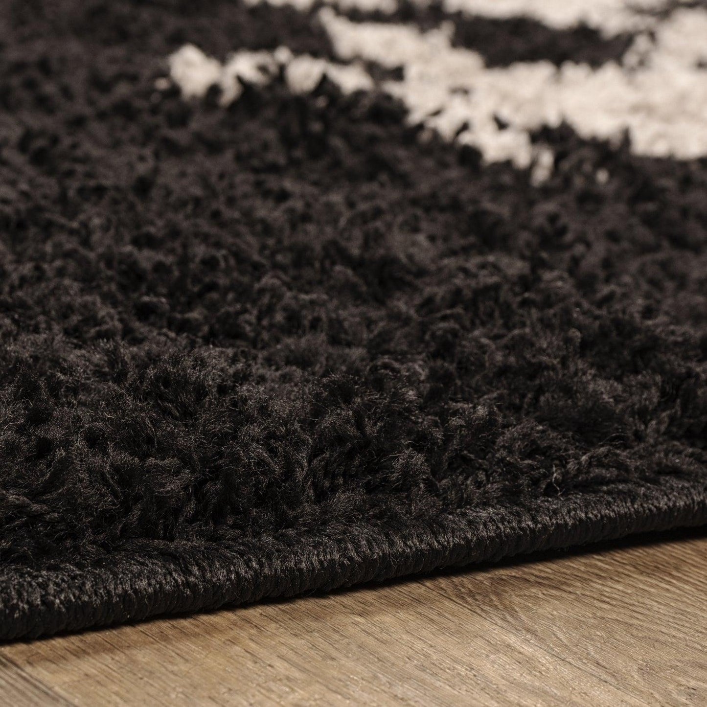  Superior Victorian Glam Floral Medallion Indoor Shag Area Rug - Black Charcoal