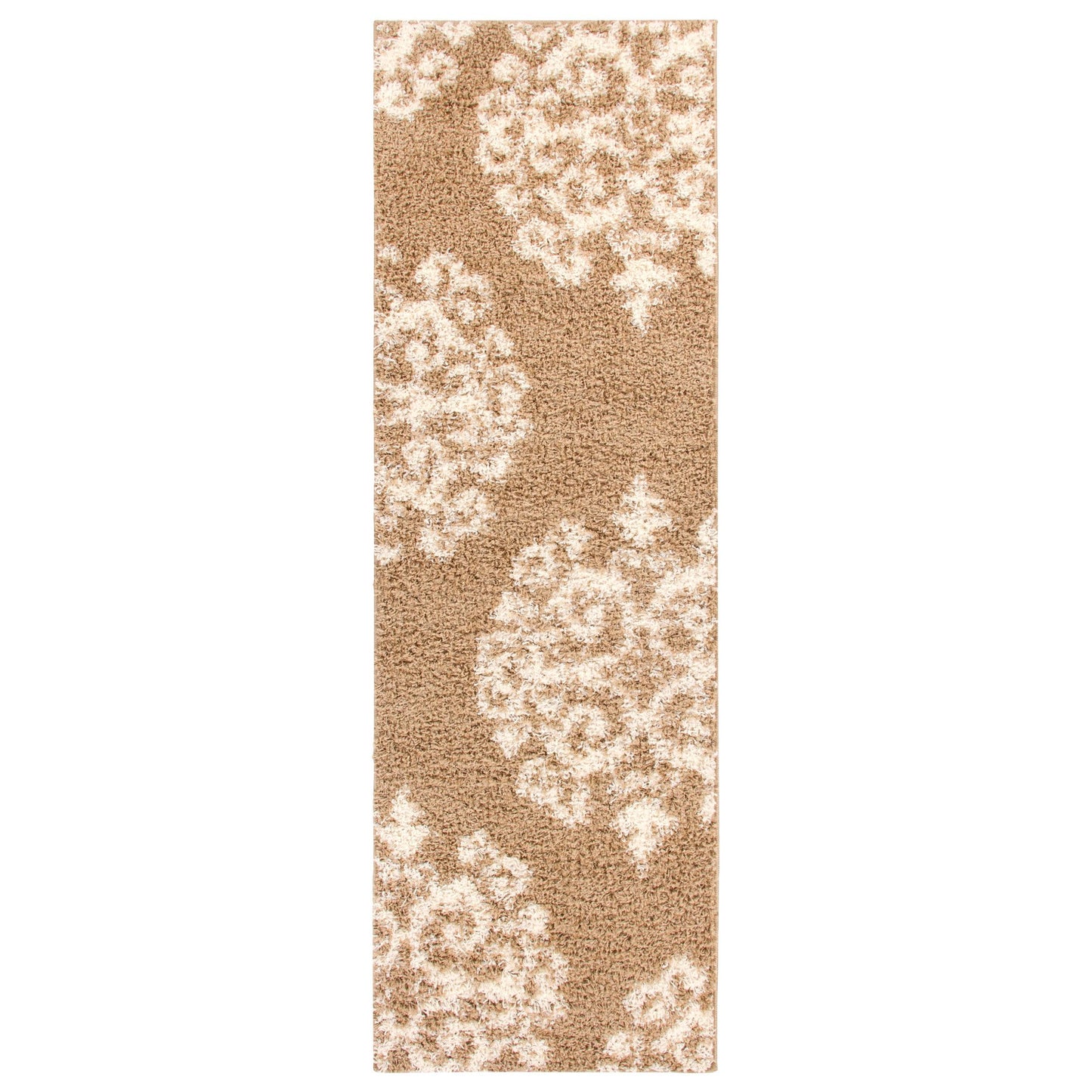  Superior Victorian Glam Floral Medallion Indoor Shag Area Rug - Gold white