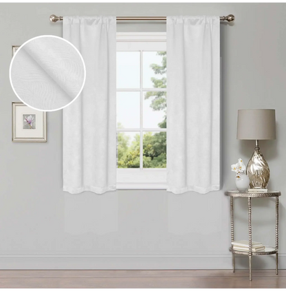 Wave Geometric Washable Room Darkening Blackout Curtains, Set of 2