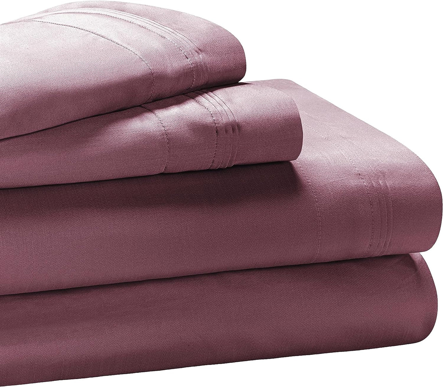 Superior Egyptian Cotton 1000 Thread Count Extra Deep Pocket Solid Sheet Set - Plum
