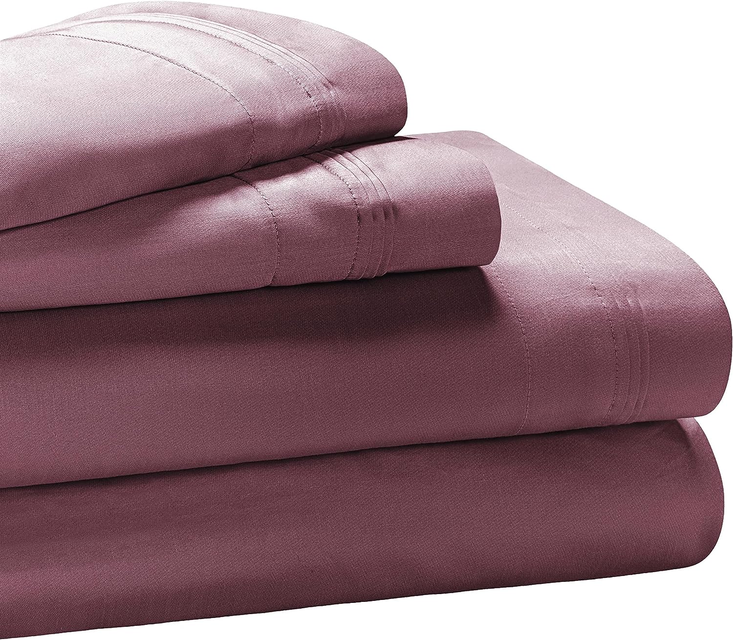 Superior Egyptian Cotton 1000 Thread Count Extra Deep Pocket Solid Sheet Set - Plum