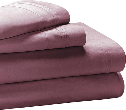Superior Egyptian Cotton 1000 Thread Count Extra Deep Pocket Solid Sheet Set - Plum