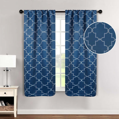 Imperial Trellis Grommet Header Blackout Curtain Panel Set