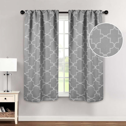 Imperial Trellis Grommet Header Blackout Curtain Panel Set