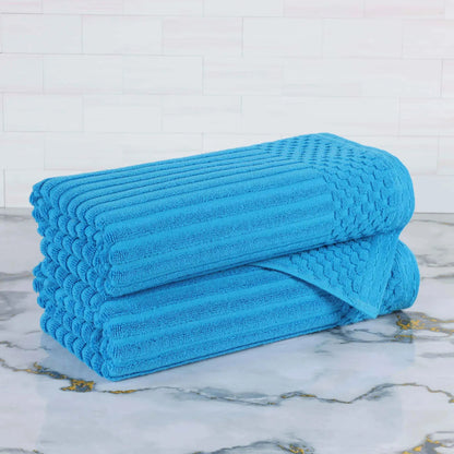 Soho Ribbed Textured Cotton Ultra-Absorbent Bath Towel Set