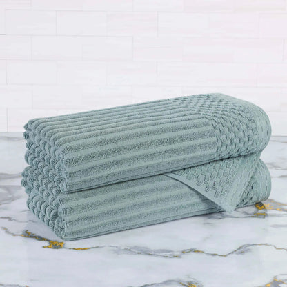 Soho Ribbed Textured Cotton Ultra-Absorbent Bath Towel Set