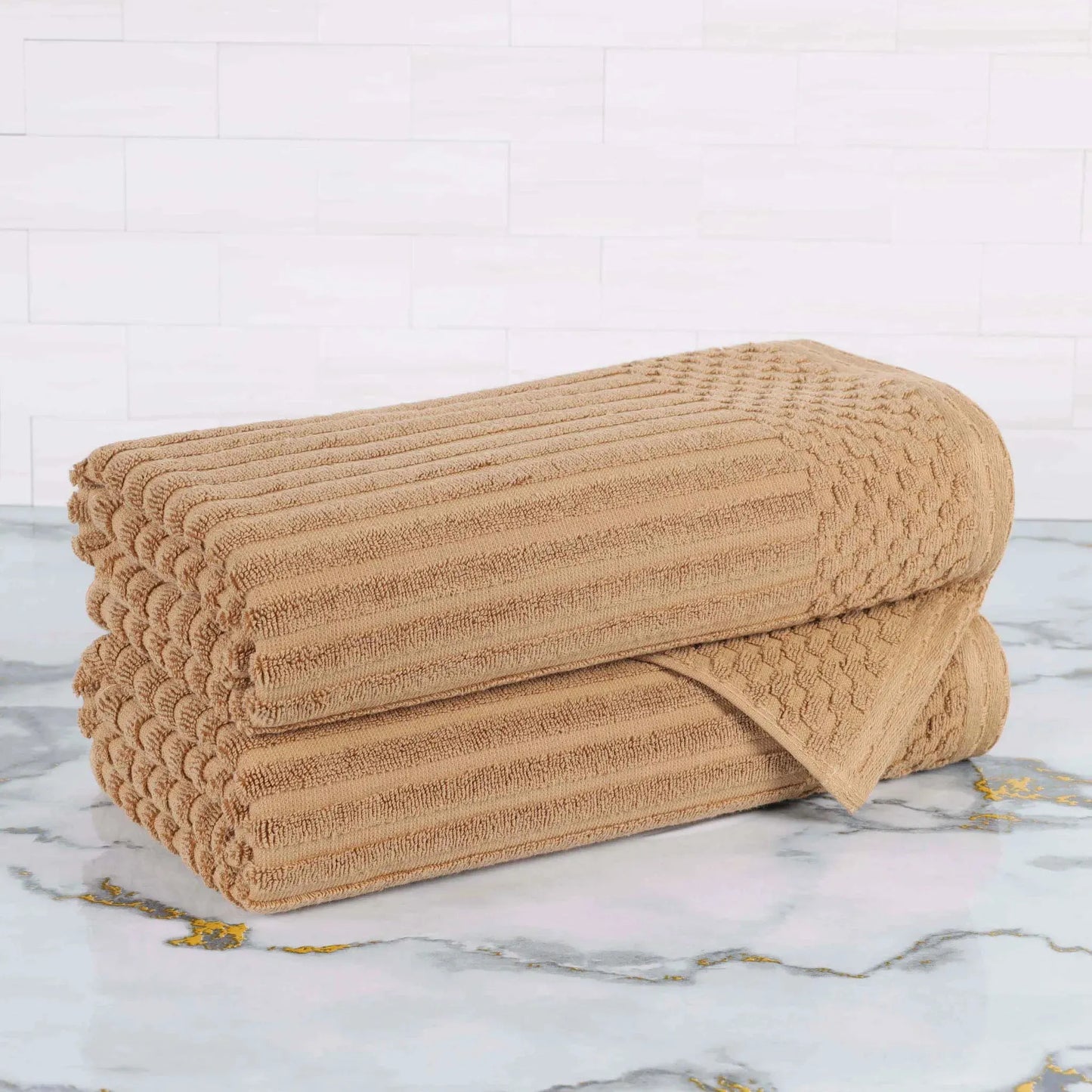 Soho Ribbed Textured Cotton Ultra-Absorbent Bath Towel Set