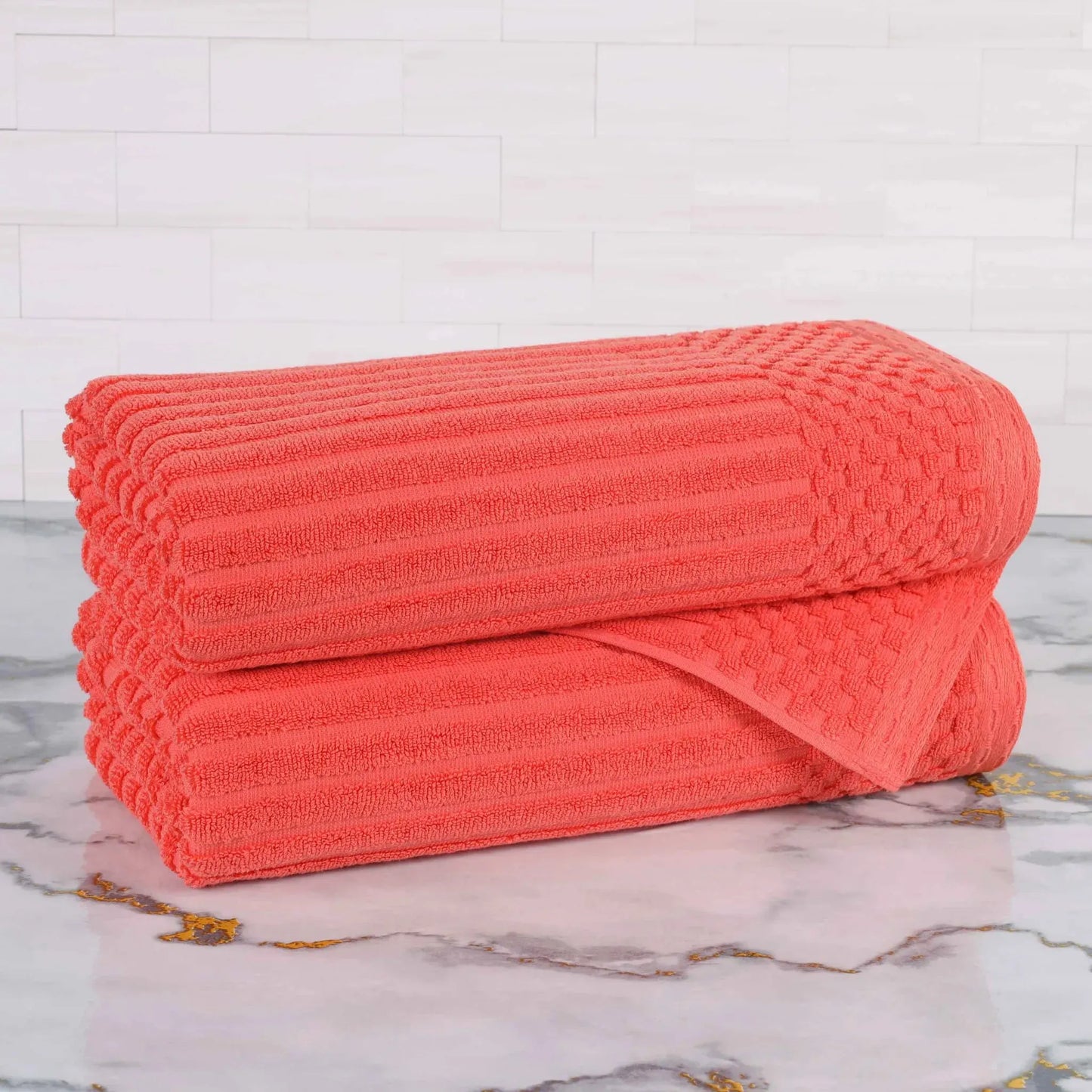 Soho Ribbed Textured Cotton Ultra-Absorbent Bath Towel Set