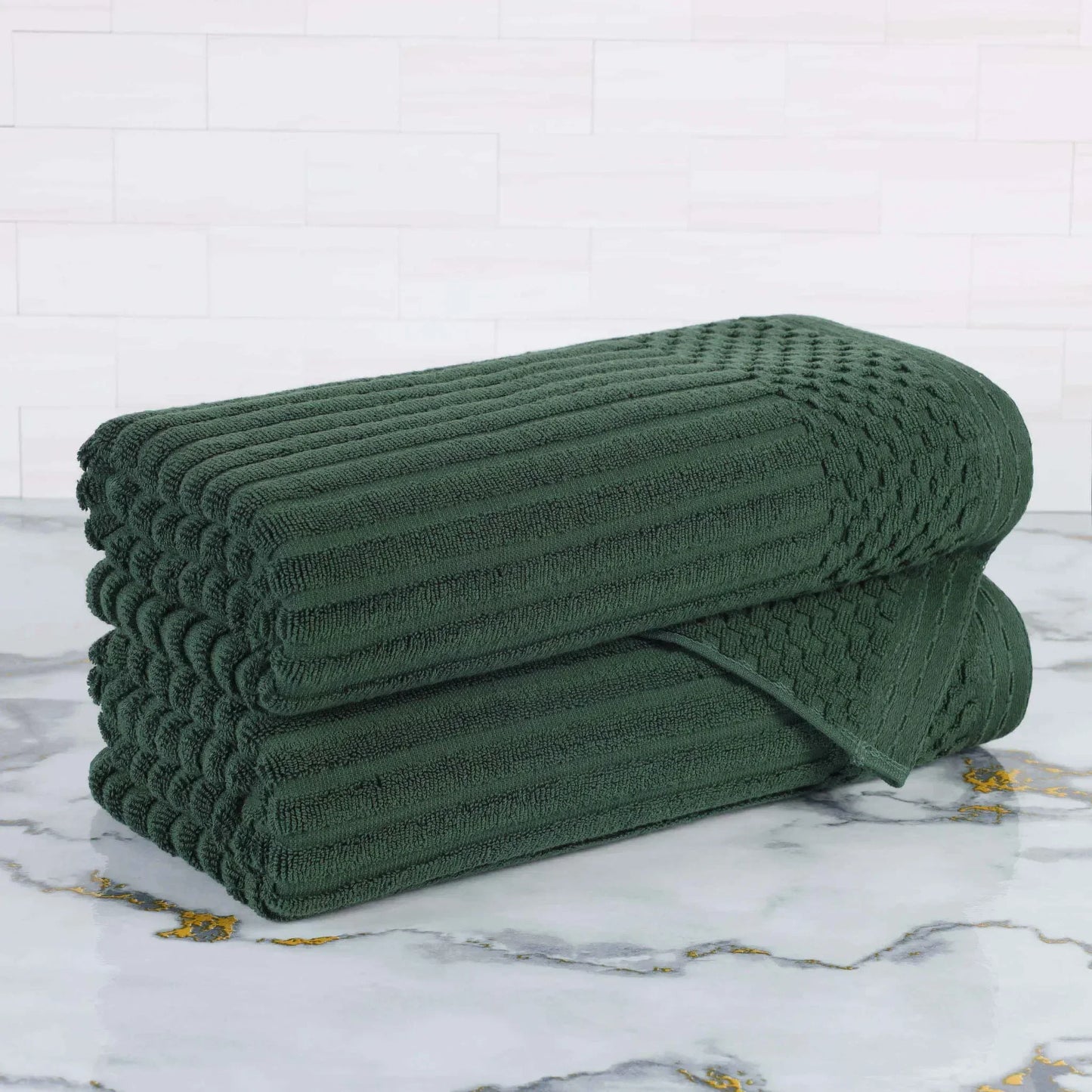 Soho Ribbed Textured Cotton Ultra-Absorbent Bath Towel Set