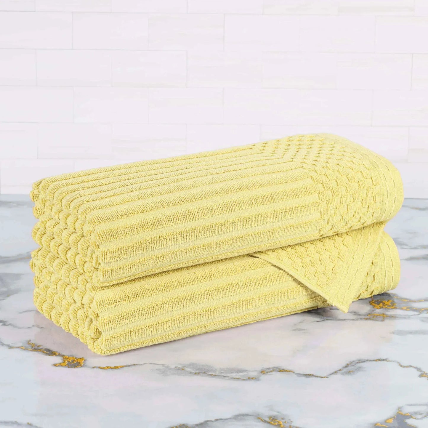 Soho Ribbed Textured Cotton Ultra-Absorbent Bath Towel Set
