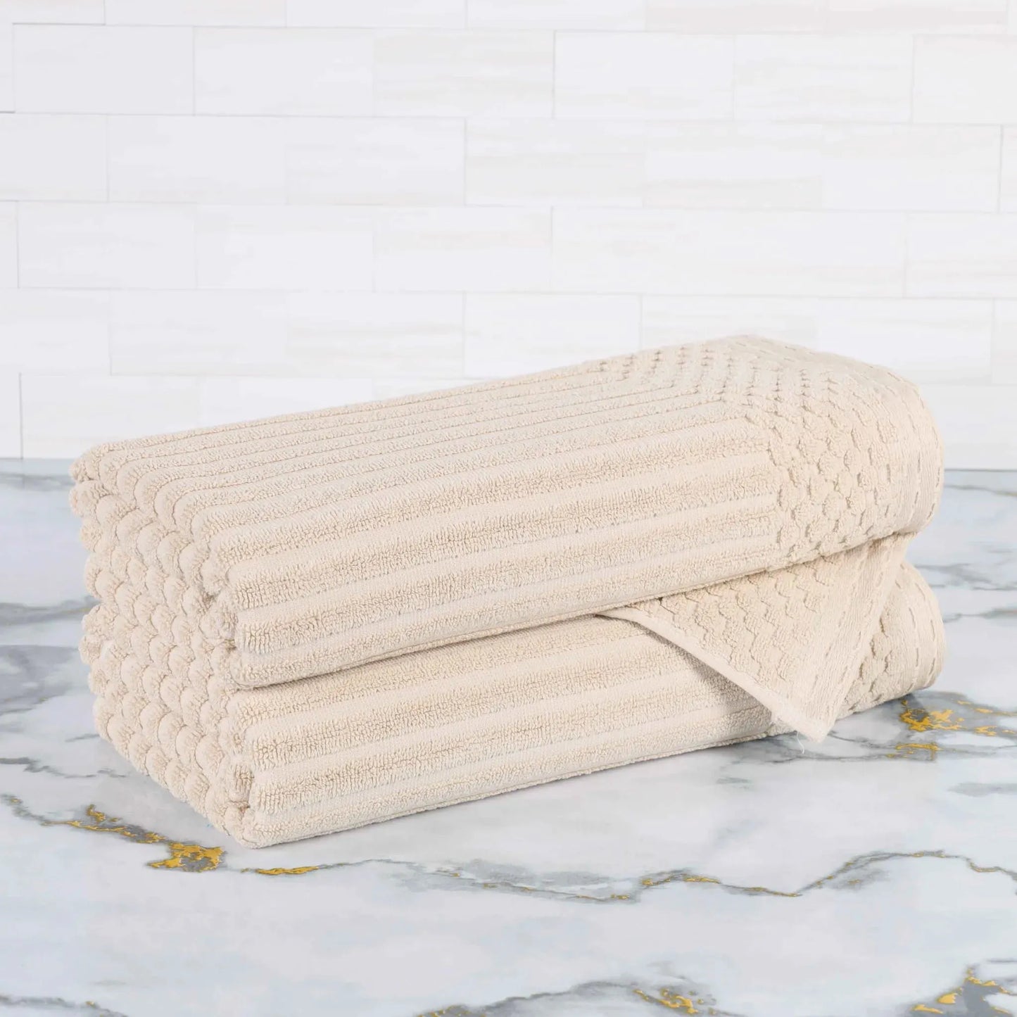 Soho Ribbed Textured Cotton Ultra-Absorbent Bath Towel Set