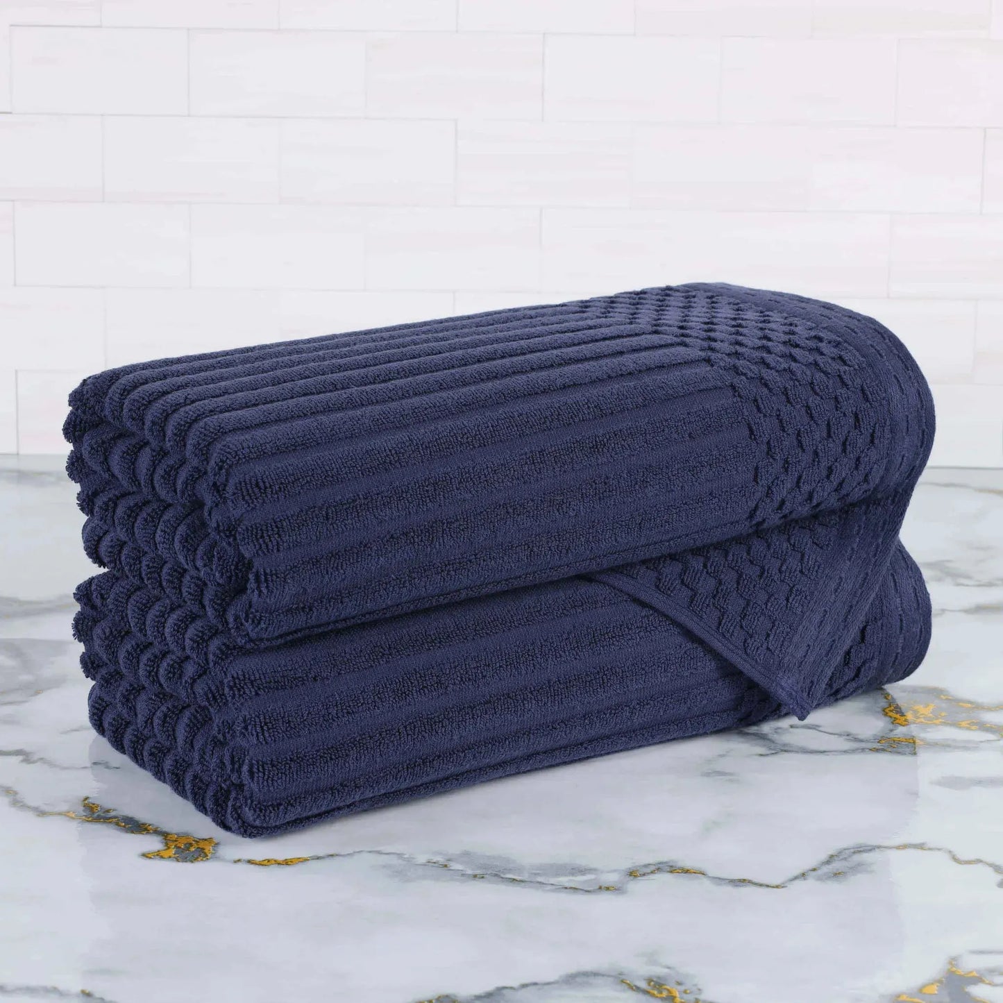 Soho Ribbed Textured Cotton Ultra-Absorbent Bath Towel Set
