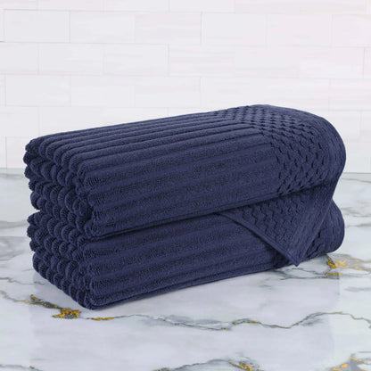Soho Ribbed Textured Cotton Ultra-Absorbent Bath Towel Set