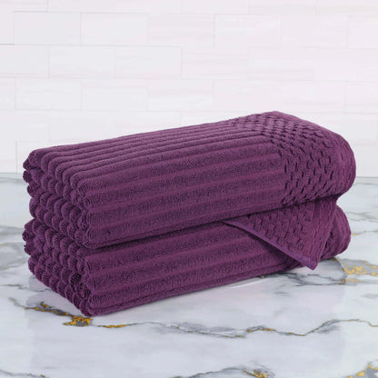 Soho Ribbed Textured Cotton Ultra-Absorbent Bath Towel Set