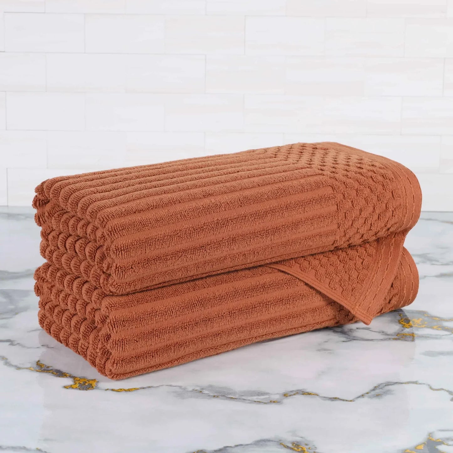 Soho Ribbed Textured Cotton Ultra-Absorbent Bath Towel Set