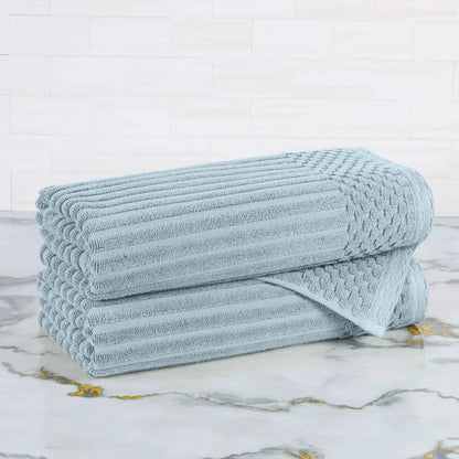 Soho Ribbed Textured Cotton Ultra-Absorbent Bath Towel Set