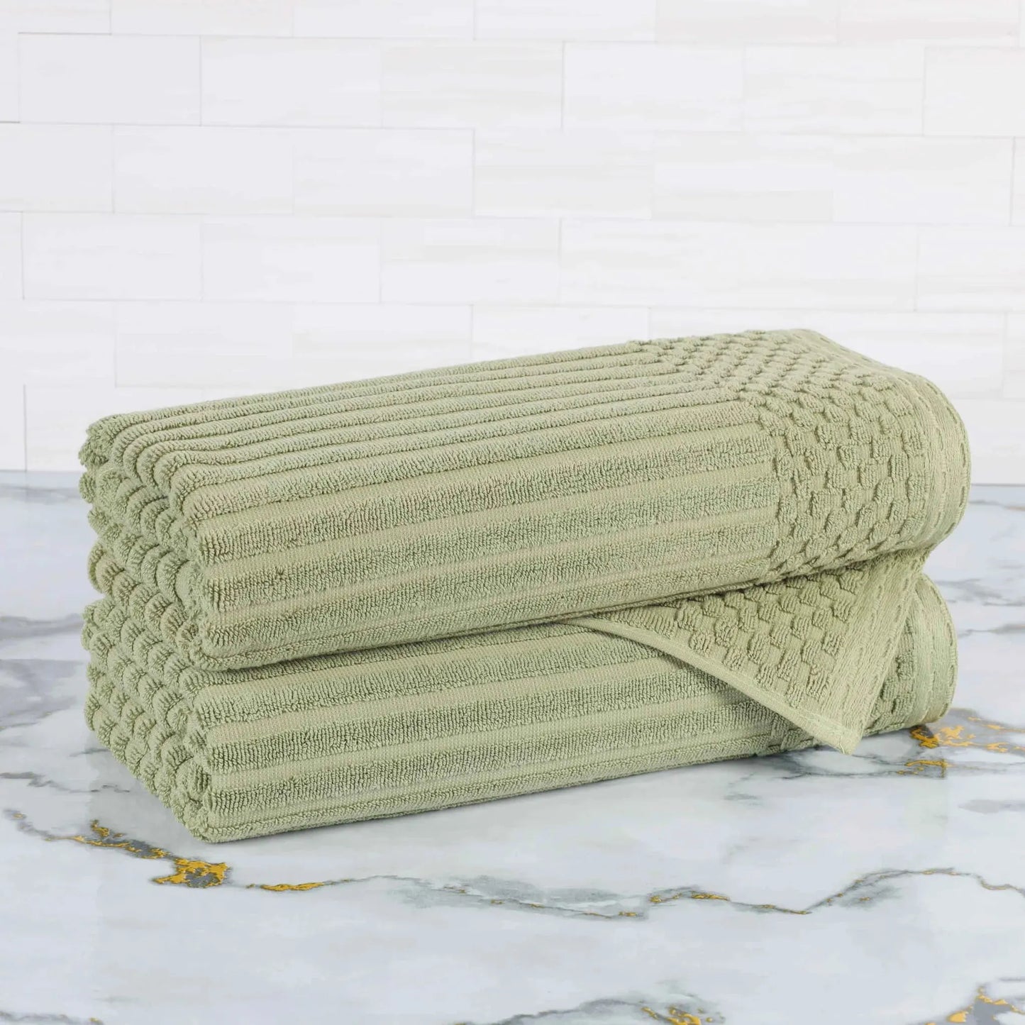Soho Ribbed Textured Cotton Ultra-Absorbent Bath Towel Set