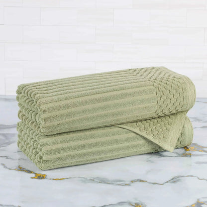 Soho Ribbed Textured Cotton Ultra-Absorbent Bath Towel Set