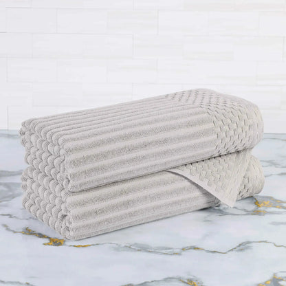 Soho Ribbed Textured Cotton Ultra-Absorbent Bath Towel Set