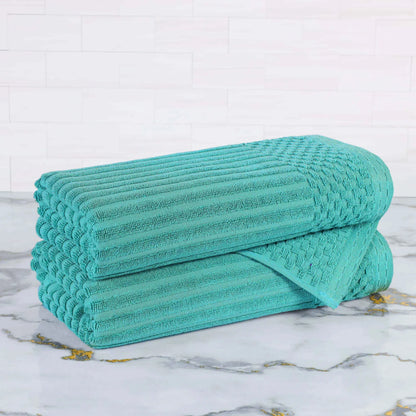 Soho Ribbed Textured Cotton Ultra-Absorbent Bath Towel Set
