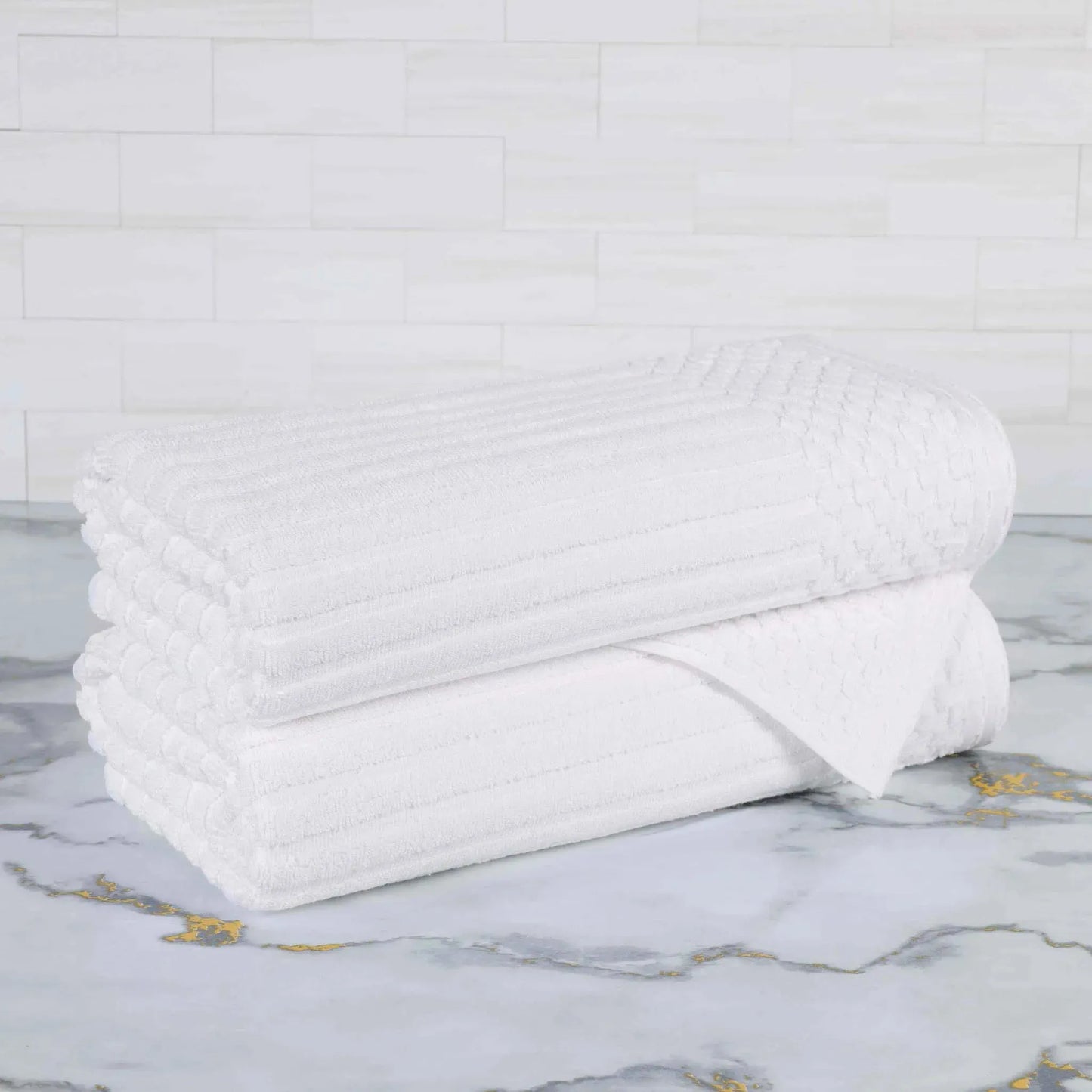 Soho Ribbed Textured Cotton Ultra-Absorbent Bath Towel Set