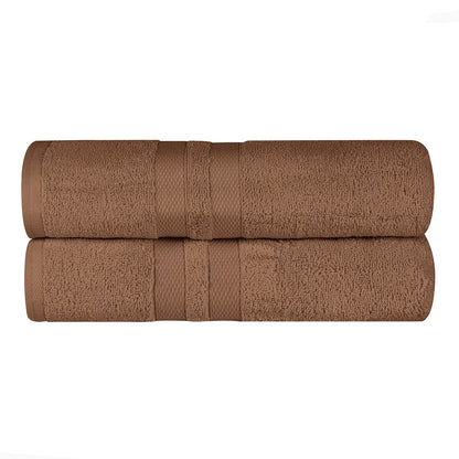 Superior Ultra Soft Cotton Absorbent Solid Bath Sheet (Set of 2) -  Chocolate