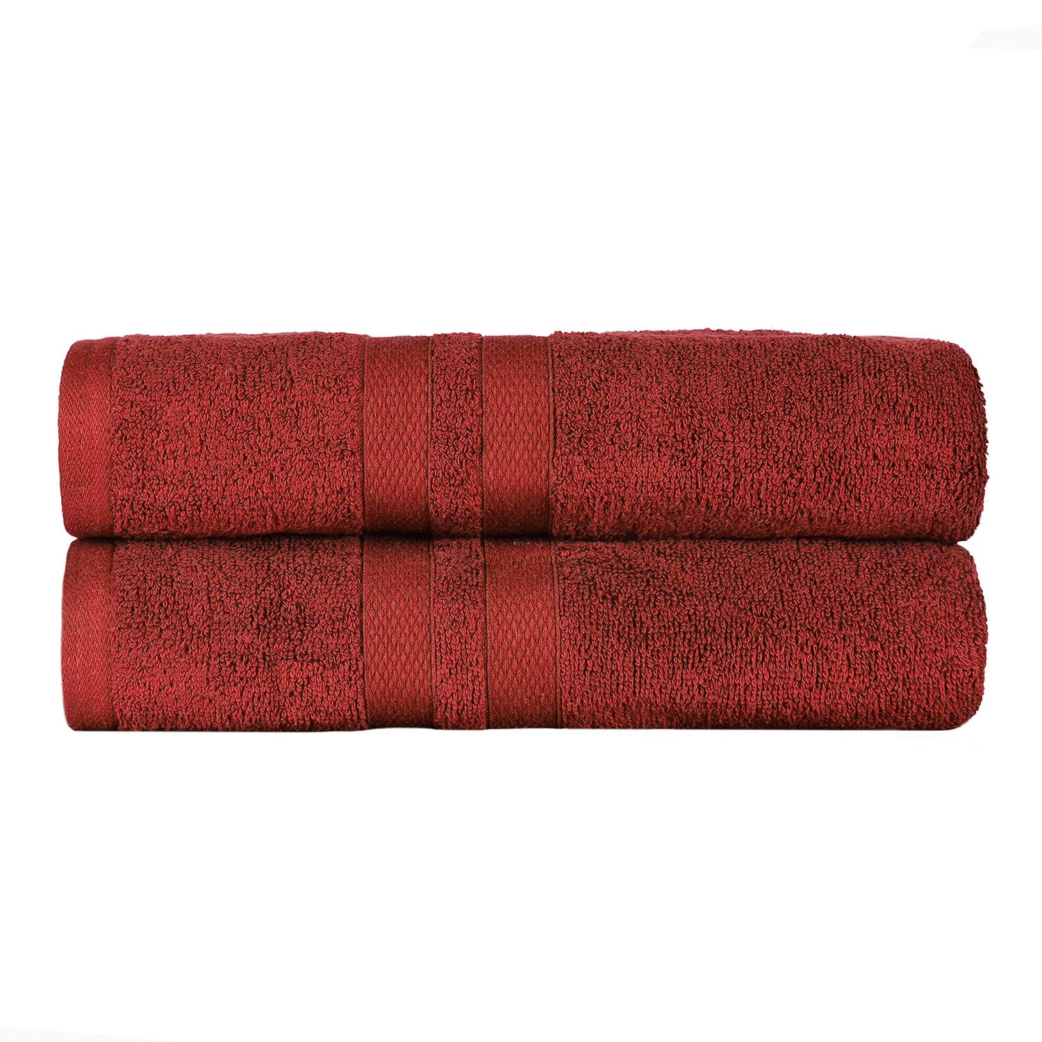 Superior Ultra Soft Cotton Absorbent Solid Bath Sheet (Set of 2) -  Maroon