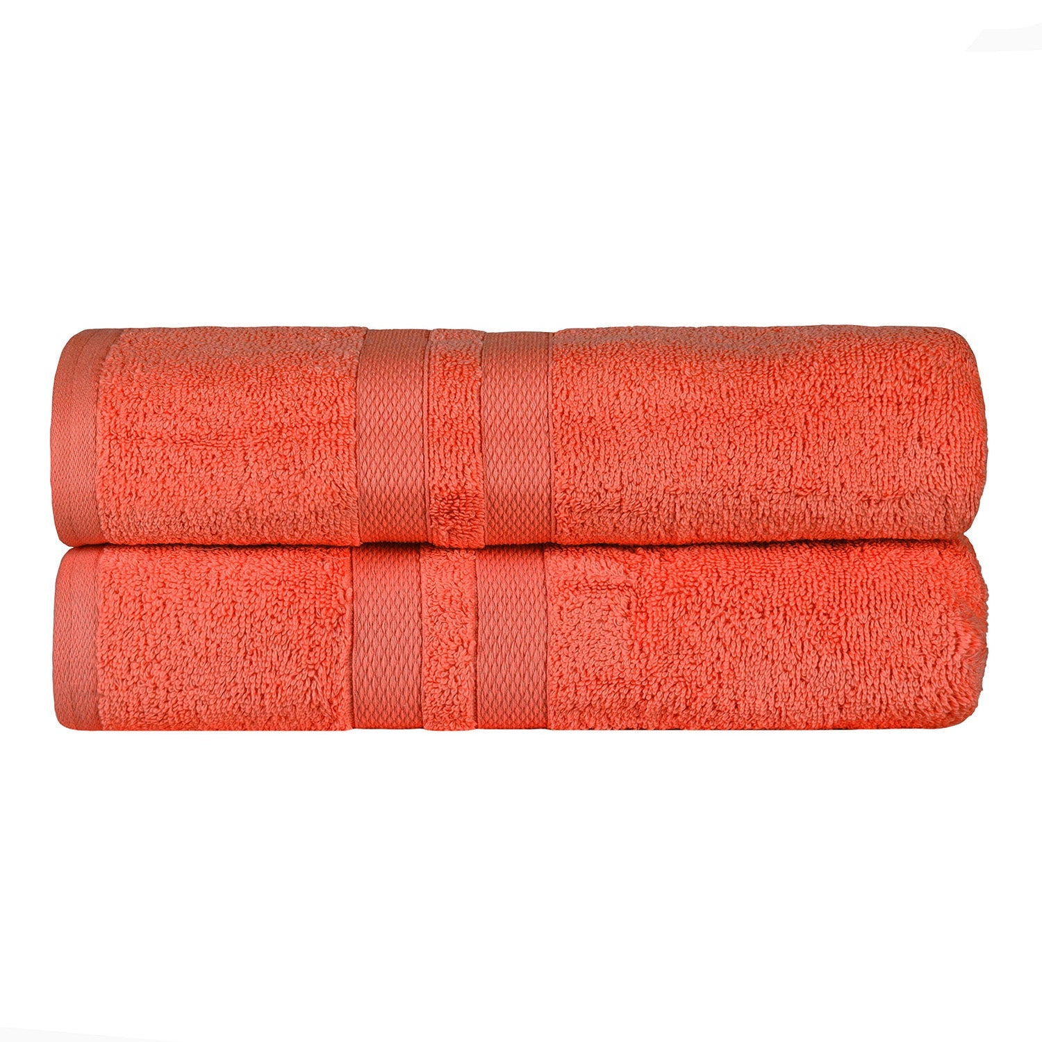 Superior Ultra Soft Cotton Absorbent Solid Bath Sheet (Set of 2) - Tangerine