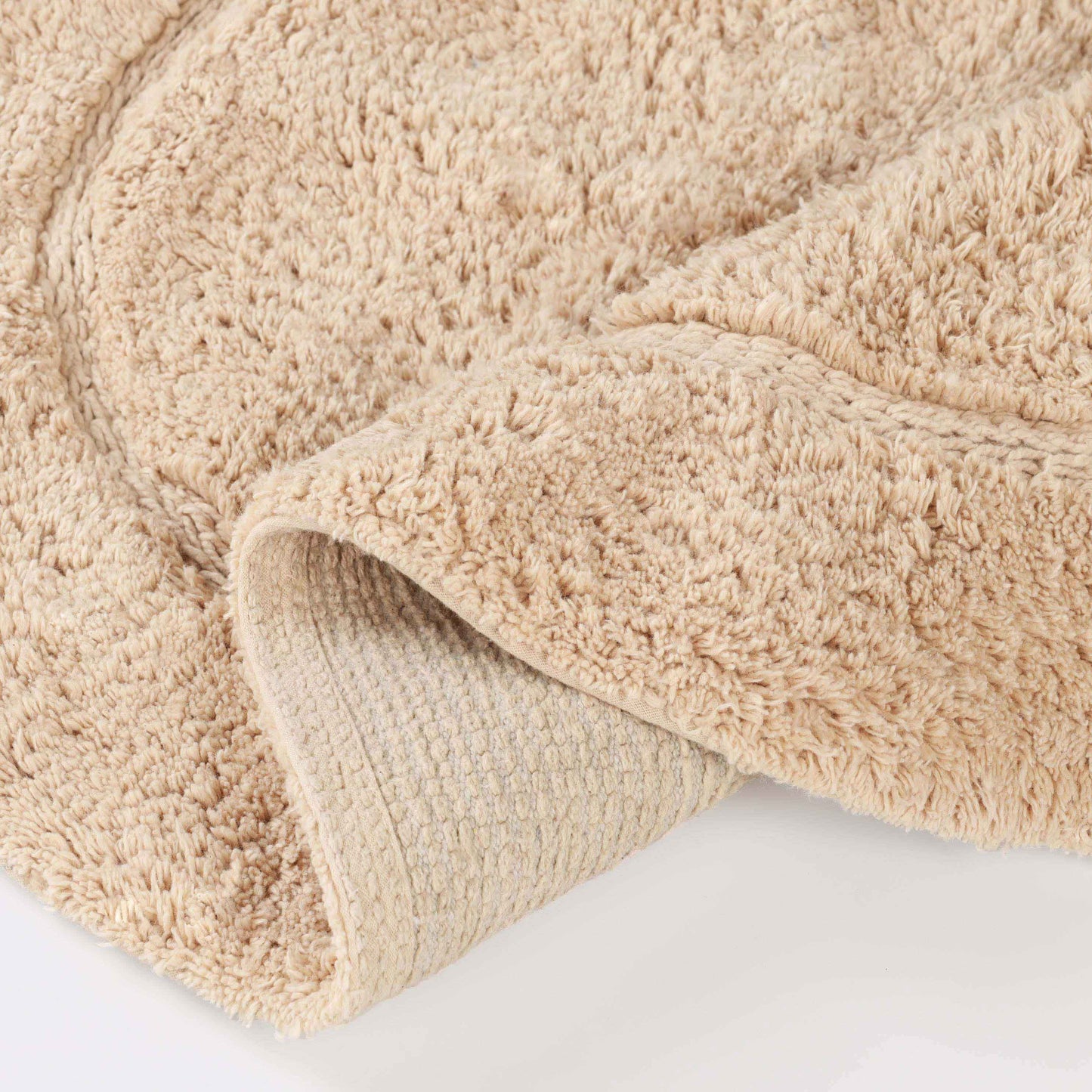 Cotton Non Slip Oval 2 Piece Bath Rug Set - Ivory